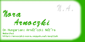 nora arnoczki business card